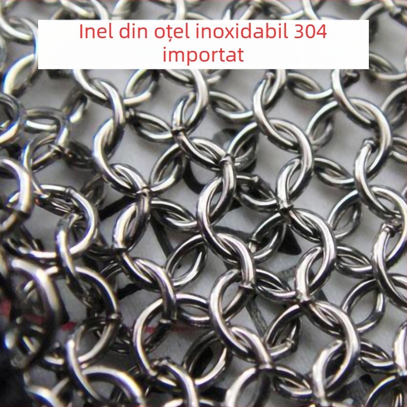 BX 5201 Mănuși de protecție la tăiere cu inel din oțel inoxidabil 304L, 22 cm, pentru procesarea cărnii