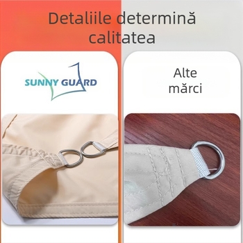 Parasolar de exterior - pătrat, țesătură poliester, impermeabil 500-1000