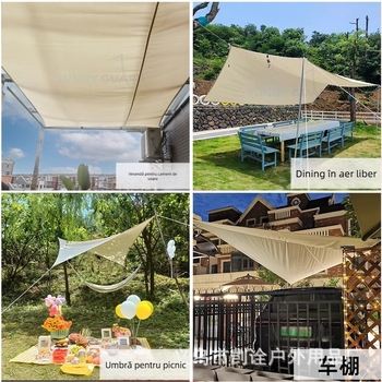 Parasolar de exterior - pătrat, țesătură poliester, impermeabil 500-1000