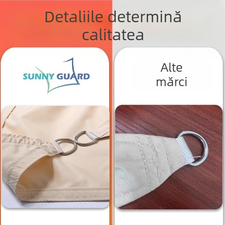 Parasolar de exterior - pătrat, țesătură poliester, impermeabil 500-1000