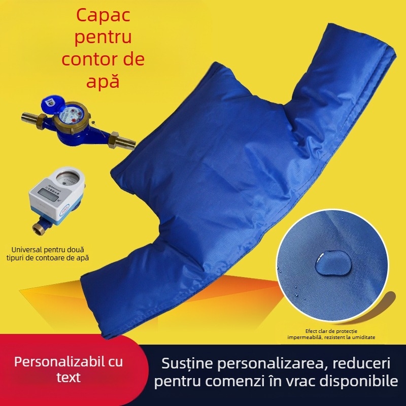 Husă izolatoare pentru contorul de apă, țesătură cu nucleu din bumbac izolant; formă solidă, tip cu proeminențe la suprafață, temperatură de lucru până la 80°C