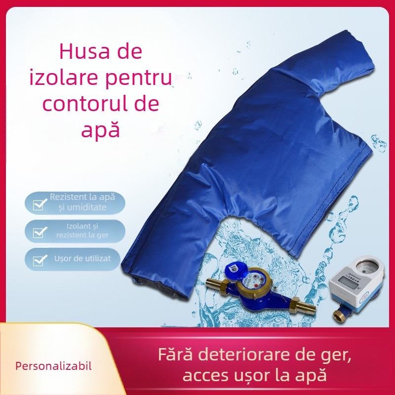 Husă izolatoare pentru contorul de apă, țesătură cu nucleu din bumbac izolant; formă solidă, tip cu proeminențe la suprafață, temperatură de lucru până la 80°C