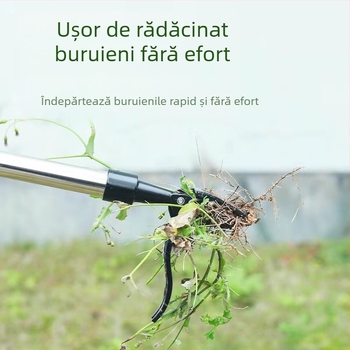 Unealtă manuală de plivit din oțel inoxidabil, cu design în picioare – utilizare dublă