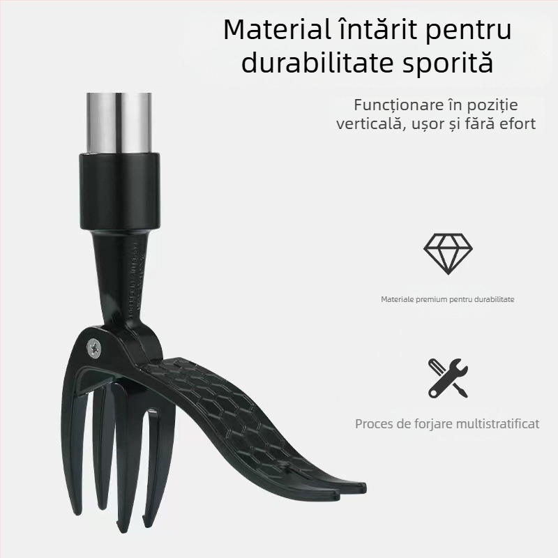 Unealtă manuală de plivit din oțel inoxidabil, cu design în picioare – utilizare dublă