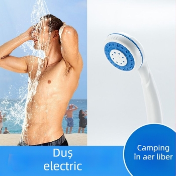 Duș exterior pentru camping, alimentare automată cu apă, corp ABS, model KE-801, Hong Ling, duș cu pulverizator superior, instalare ușoară