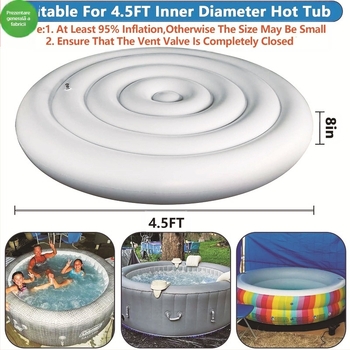 Capac de piscină gonflabil, rotund, PVC gros, model fds20250501925, Fudosheng.