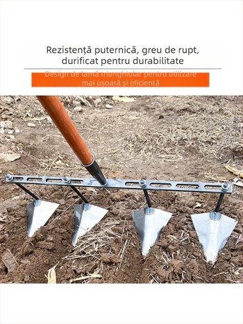 Unealtă de grădină reglabilă: lopată triunghiulară pentru canale și afânarea solului