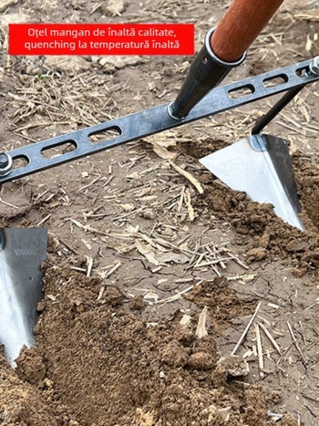 Unealtă de grădină reglabilă: lopată triunghiulară pentru canale și afânarea solului