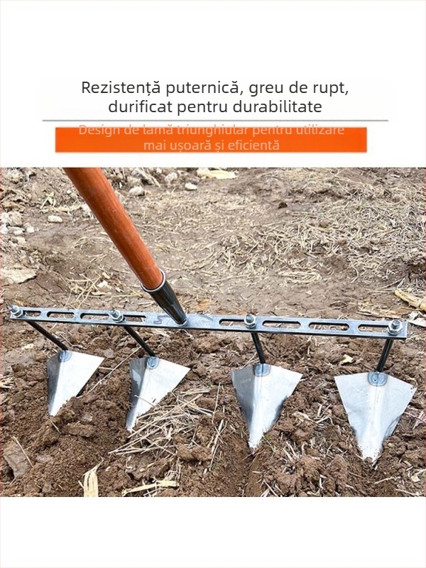 Unealtă de grădină reglabilă: lopată triunghiulară pentru canale și afânarea solului