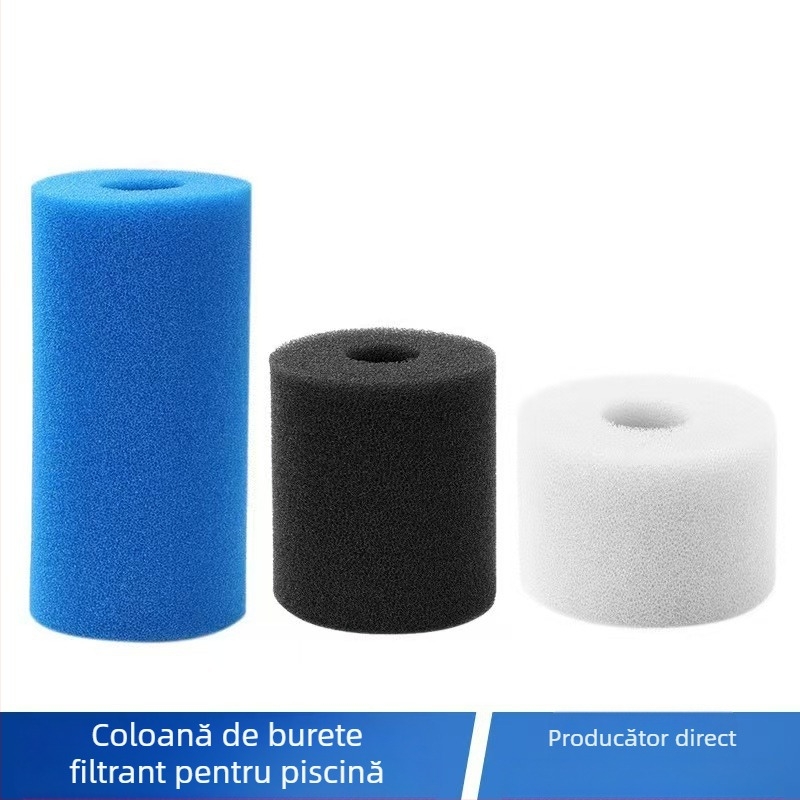 YY burete de filtrare cilindric pentru piscină – burete filtrant, absorbție de ulei, design cilindric gol