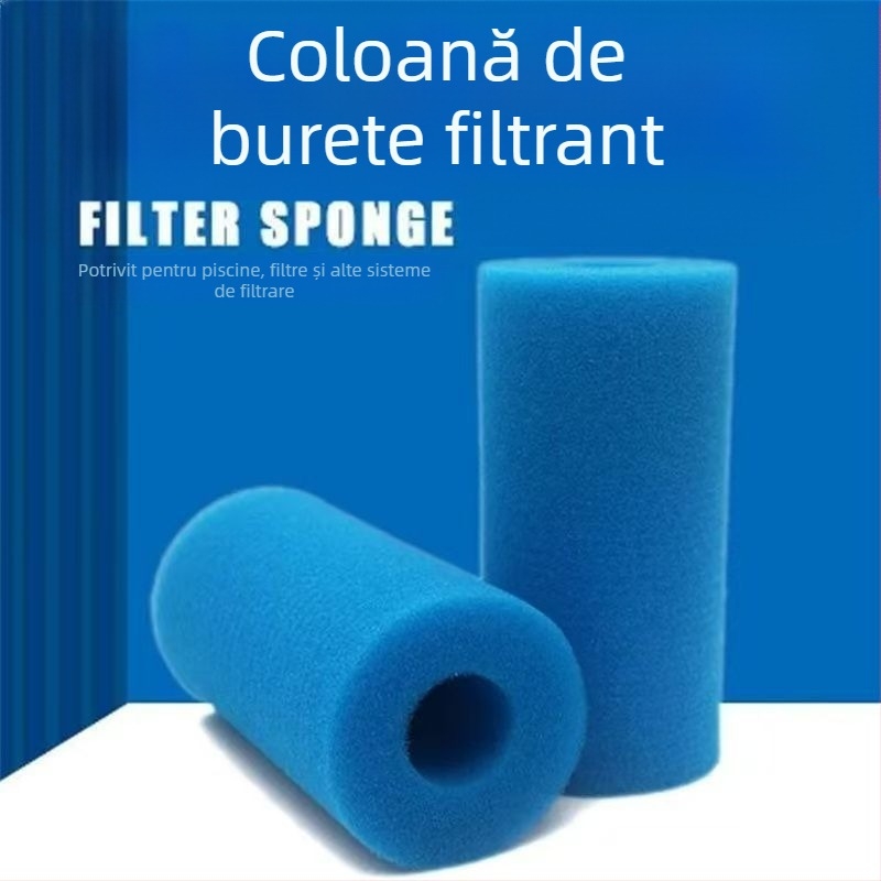 YY burete de filtrare cilindric pentru piscină – burete filtrant, absorbție de ulei, design cilindric gol