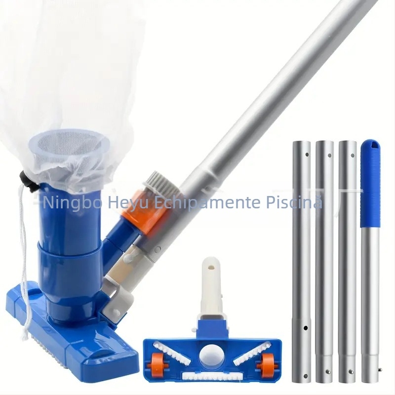 Instrument de aspirare subacvatică pentru piscină, versiune actualizată, cu 4 tije din aluminiu