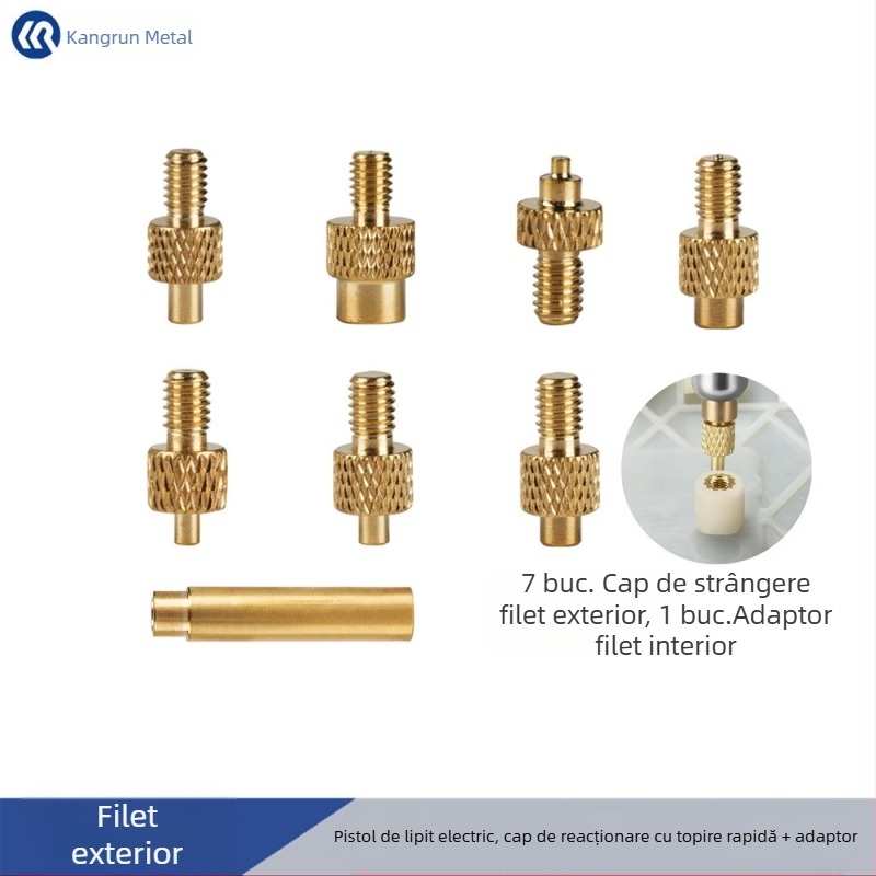 Set de opt capete din alamă pentru conductivitate termică, pentru presarea piulițelor, pentru unelte încorporate în imprimante 3D (M2–M8)