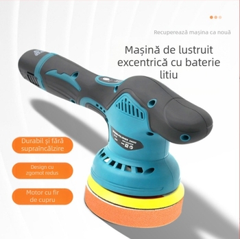 Mașină de polisare auto fără fir, portabilă, cu baterie litiu (12V, viteză fixă, pentru polisare și aplicare lac auto)
