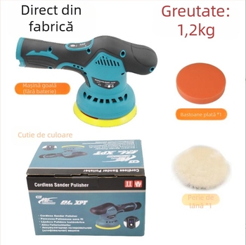 Mașină de polisare auto fără fir, portabilă, cu baterie litiu (12V, viteză fixă, pentru polisare și aplicare lac auto)