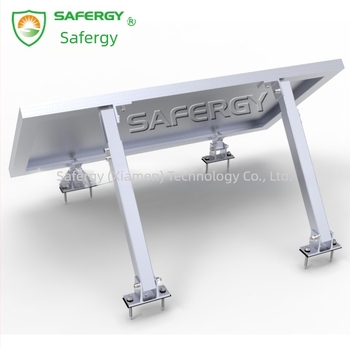 Suport reglabil pentru panouri solare pentru acoperiș din metal, cu picioare frontale și din spate; aliaj de aluminiu; înclinare 15–30°; anodizat; 4 kg