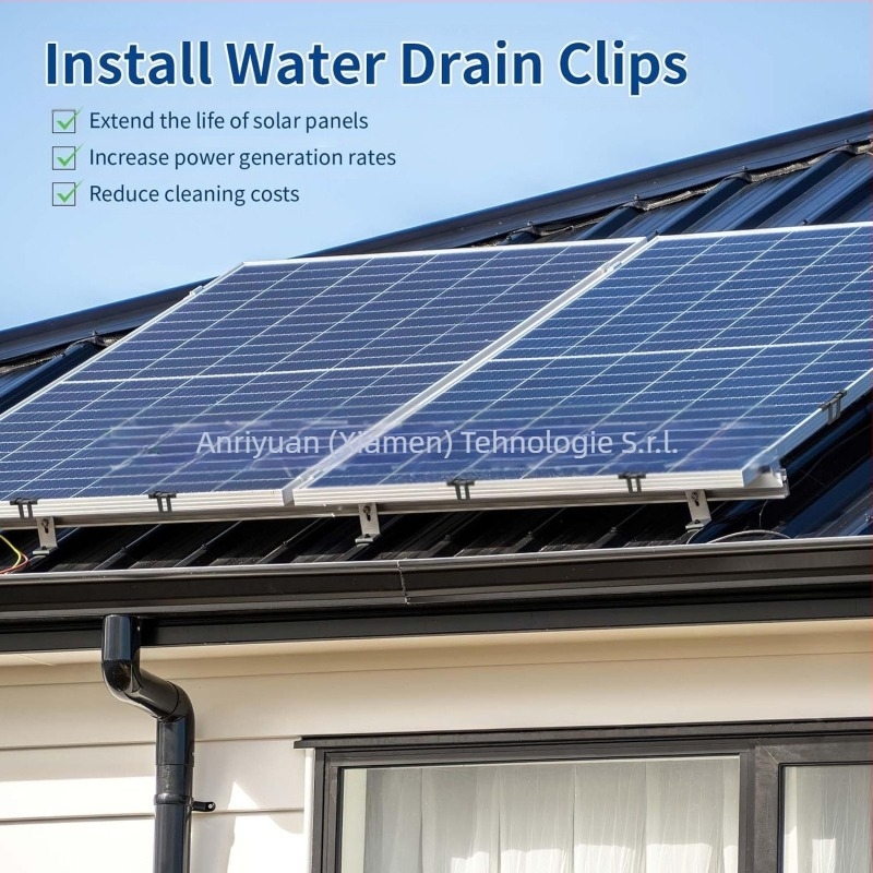 Clip de drenaj pentru fotovoltaice, aliaj de aluminiu, ISO 9001, 7 g, turnare prin injecție