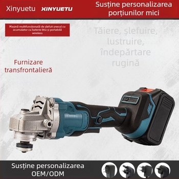 Polizor unghiular cu baterie lițiu, fără fir, portabil, compact, șlefuire și lustruire