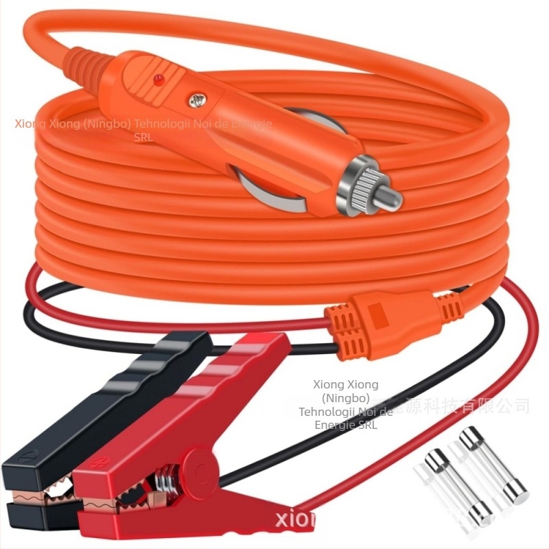 Bear 14 AWG cablu de încărcare auto cu priză de brichetă către clemă de baterie tip crocodil, izolație PVC, cablu de alimentare pentru încărcarea vehiculelor: mașini, rulote, motociclete, ambarcațiuni, tractoare, camioane
