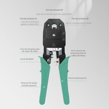 Set de unelte pentru crimpare cablu de rețea RJ45 Cat5/Cat6