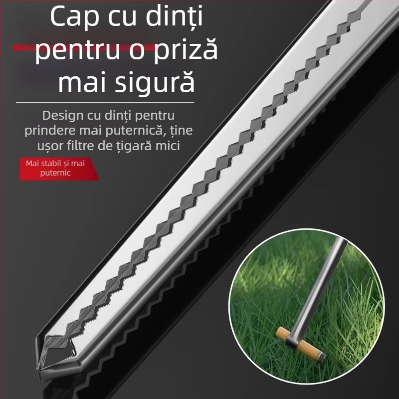 Clește lung din oțel inoxidabil pentru prinderea gunoiului și a lemnelor – anti-derapant, potrivit pentru gospodării rurale, lucrători de salubritate și curățarea litoralului