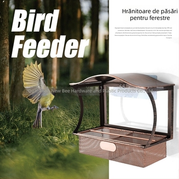 XF Hrănitor de păsări din metal, montat pe perete – decor de grădină în stil modern minimalist pentru casă, grădină și piața
