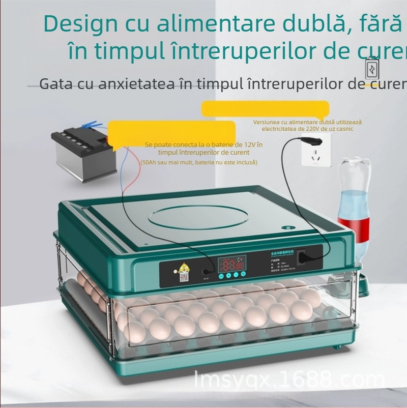 Incubator compact pentru uz casnic, pentru păsări și animale mici