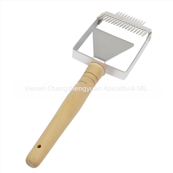Instrument apicol – furcă de miere cu mâner din lemn, oțel inoxidabil, model Honey Fork, pentru adunat miere