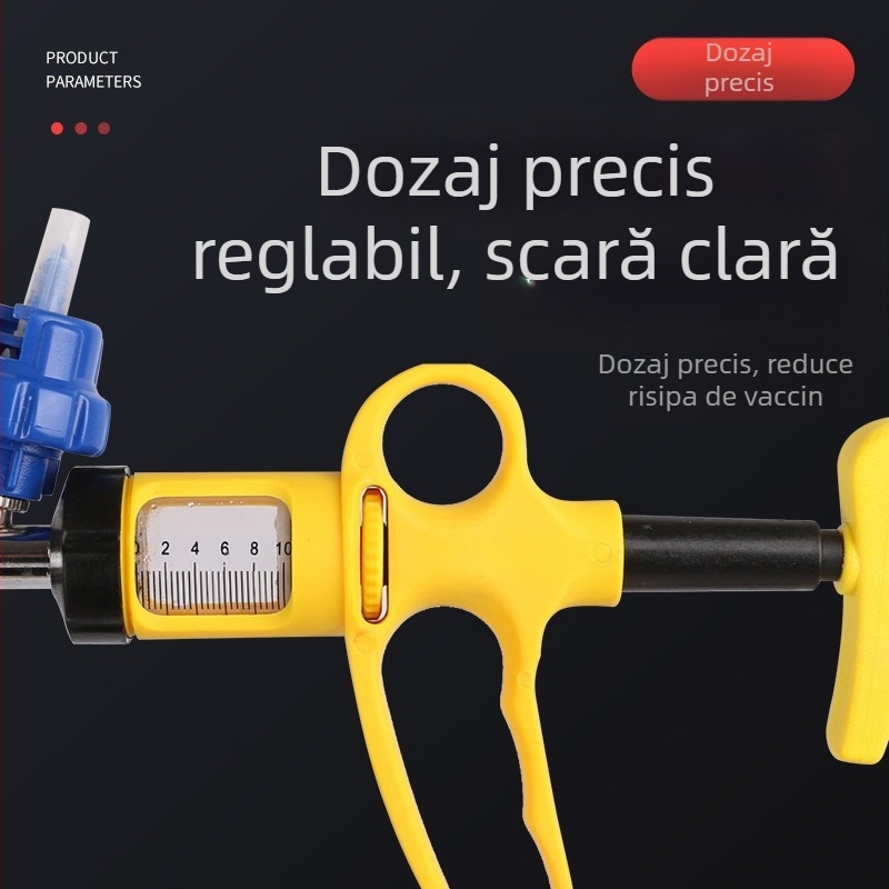 Siringă veterinară continuă cu cateter în flacon, tip flacon, 5 ml/10 ml, pentru vaci, oi și porci