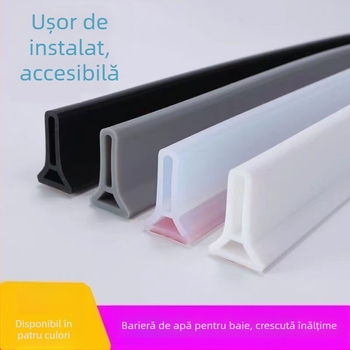 Bandă din silicon în formă de T pentru baie, pentru duș integrat – autoadezivă, barieră impermeabilă, separare uscat-umed
