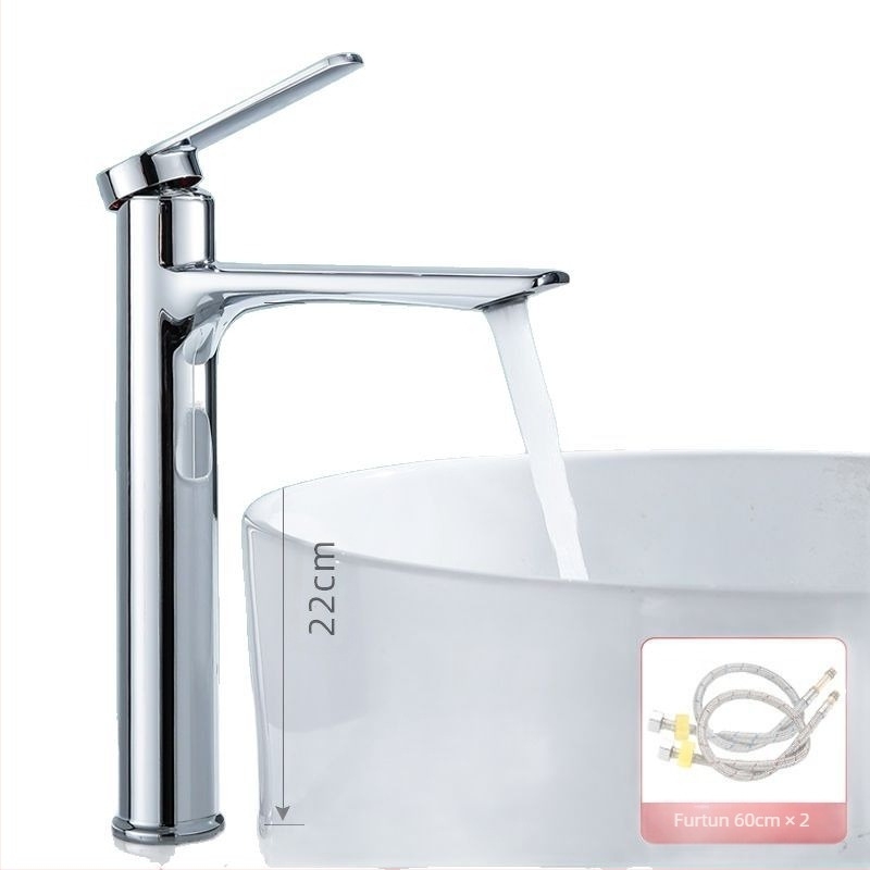 Robinet pentru chiuvetă de masă, apă caldă și rece, cu un singur orificiu, model PS-3002, aliaj de zinc, cartuș ceramic, certificare CE, 0–100°C