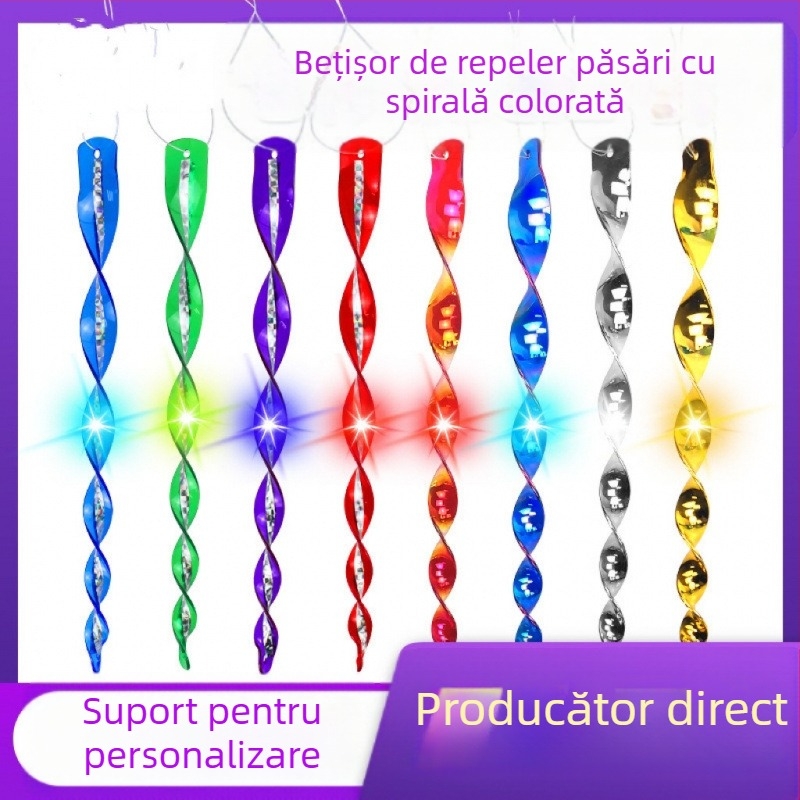 Bețișor reflectorizant pentru păsări, set 10 bucăți, brand Min yin, pentru decorarea grădinii și îndepărtarea păsărilor, durabil