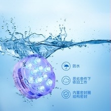 Lumină LED RGB pentru scufundări, cu telecomandă, lampă submersibilă IP67 pentru acvariu și piscină, 10 LED