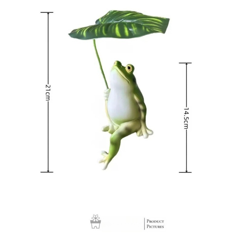 Figurină broască cu frunză pentru iazuri și acvarii, decor de micro-peisaj, decor pentru casă (Material: rășină; Categorie: meșteșuguri din rășină; Stil: desen animat; Cadou: cadouri de afaceri)