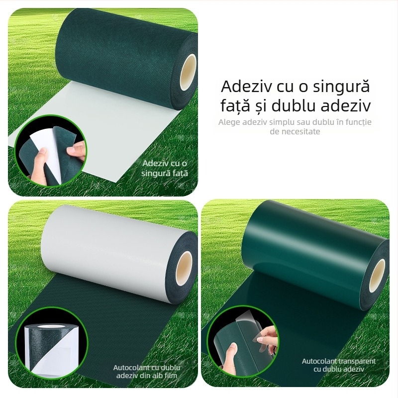 Bandă de îmbinare gazon artificial – bază nețesută, adeziv top-melt, vâscozitate ridicată, nucleu din carton