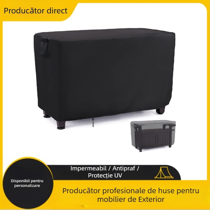 Husă de masă pentru exterior (dreptunghiulară, din pânză de poliester, impermeabilă, anti-praf și protecție UV)