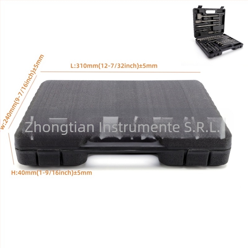 Set de burghie pentru ciocan cu impact, 17 piese, ax circular, canelură dublă, pentru găurire în zidărie și beton