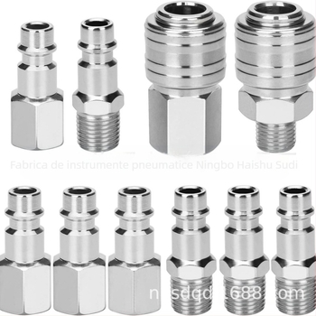 Conectori pneumatice BSP pentru compresor de aer, filet german, set de 10 bucăți, corp din fier