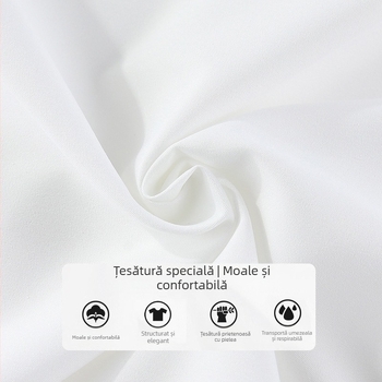 Cămașă pentru copii, unisex, fără călcare, rezistentă la cute, mâneci lungi, guler rever, 80% poliester
