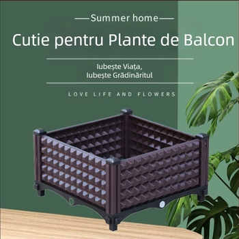 Cutie din plastic pentru plantare legume pentru balcon și acoperiș, puternică și durabilă, de podea, stil simplu, grădinărit acasă