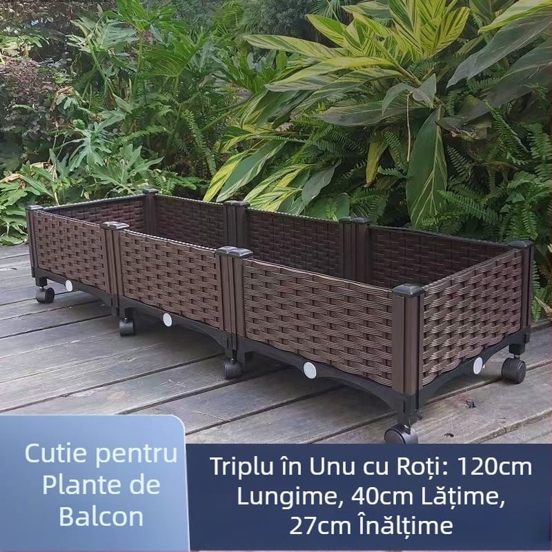Cutie din plastic pentru plantare legume pentru balcon și acoperiș, puternică și durabilă, de podea, stil simplu, grădinărit acasă