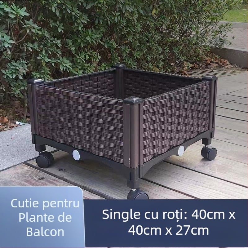 Cutie din plastic pentru plantare legume pentru balcon și acoperiș, puternică și durabilă, de podea, stil simplu, grădinărit acasă