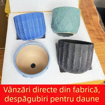Ghiveci ceramic pentru suculente, respirabil și durabil, copt la temperaturi înalte, pentru birou sau casă