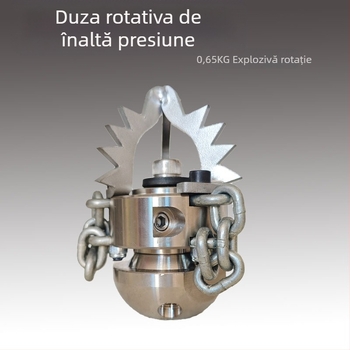 Duza rotativă de înaltă presiune pentru curățarea canalizărilor (oțel inoxidabil) – elimină grăsimea, nămolul și rădăcinile copacilor