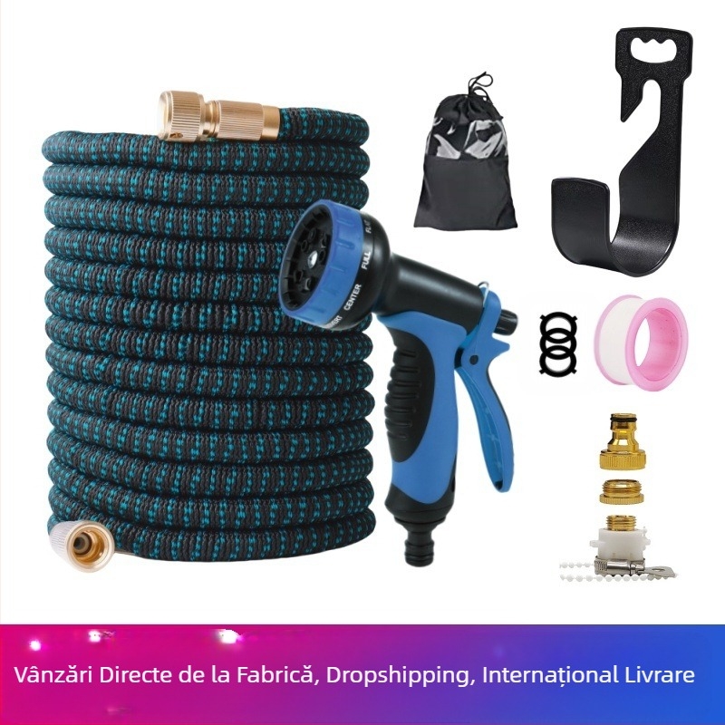 Pistolă telescopică de stropire pentru furtun de grădină JCX-080085, corp din plastic, presiune apă 8, rază de stropire 10, pentru spălarea mașinilor, udarea grădinii și balcoane