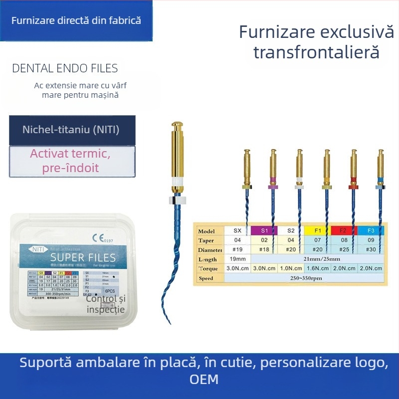 Fișier endodontic din nichel-titaniu cu conicitate mare, ac de expansiune M3 pentru mașină, compatibil cu motor activat termic