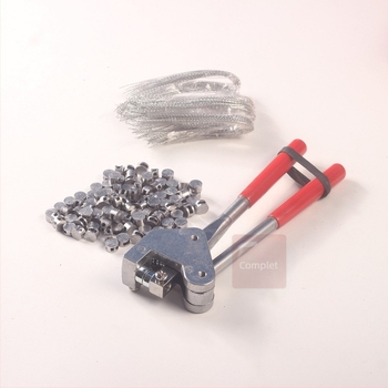 Set de clește pentru ștampile din plumb cu ștampilă și sârmă – modelele QF-10008 + 10015.5, pentru ambalare, conexiune crimpare, material: plumb, greutate: 0,55 kg