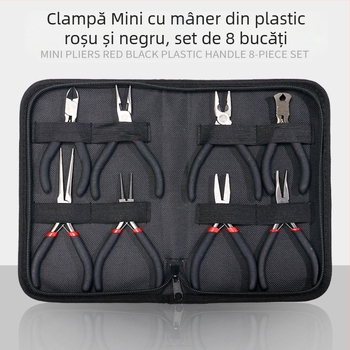 Clește mini cu mâneri acoperite din țesătură și cu capace din plastic, 8 piese pentru asamblare, demontare și instalare (Brand: DZT; Material: oțel 45#; Duritate: înaltă)