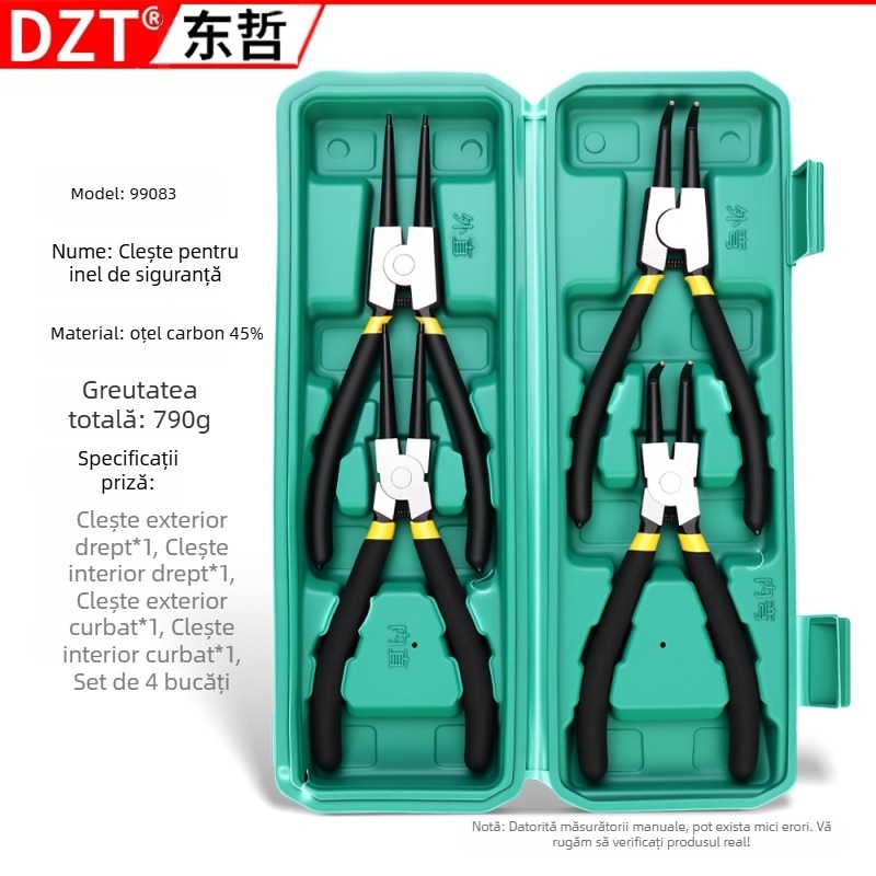 Clește mini cu mâneri acoperite din țesătură și cu capace din plastic, 8 piese pentru asamblare, demontare și instalare (Brand: DZT; Material: oțel 45#; Duritate: înaltă)