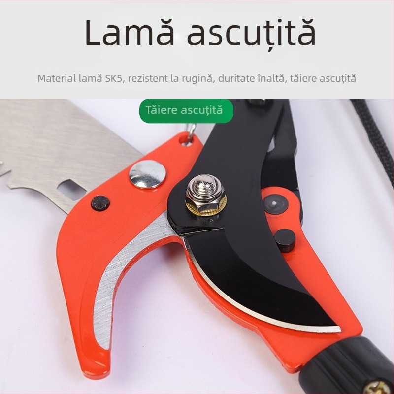 Win big foarfecă de crengi cu patru roți, pentru lucru înălțime, cu braț telescopic și lamă de ferăstrău, greutate 635 g